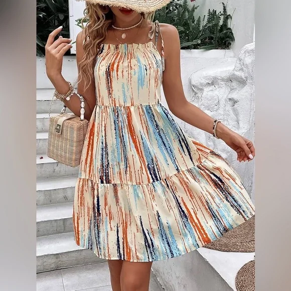 Emery Rose Brush Print Dress - Picture 3 of 4